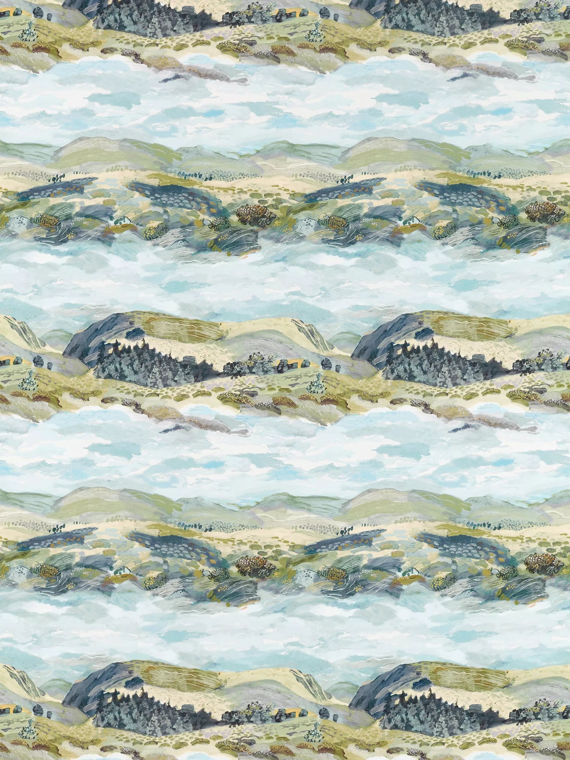 Sanderson Elysian furnishing fabric impressionist landscape (British brand)