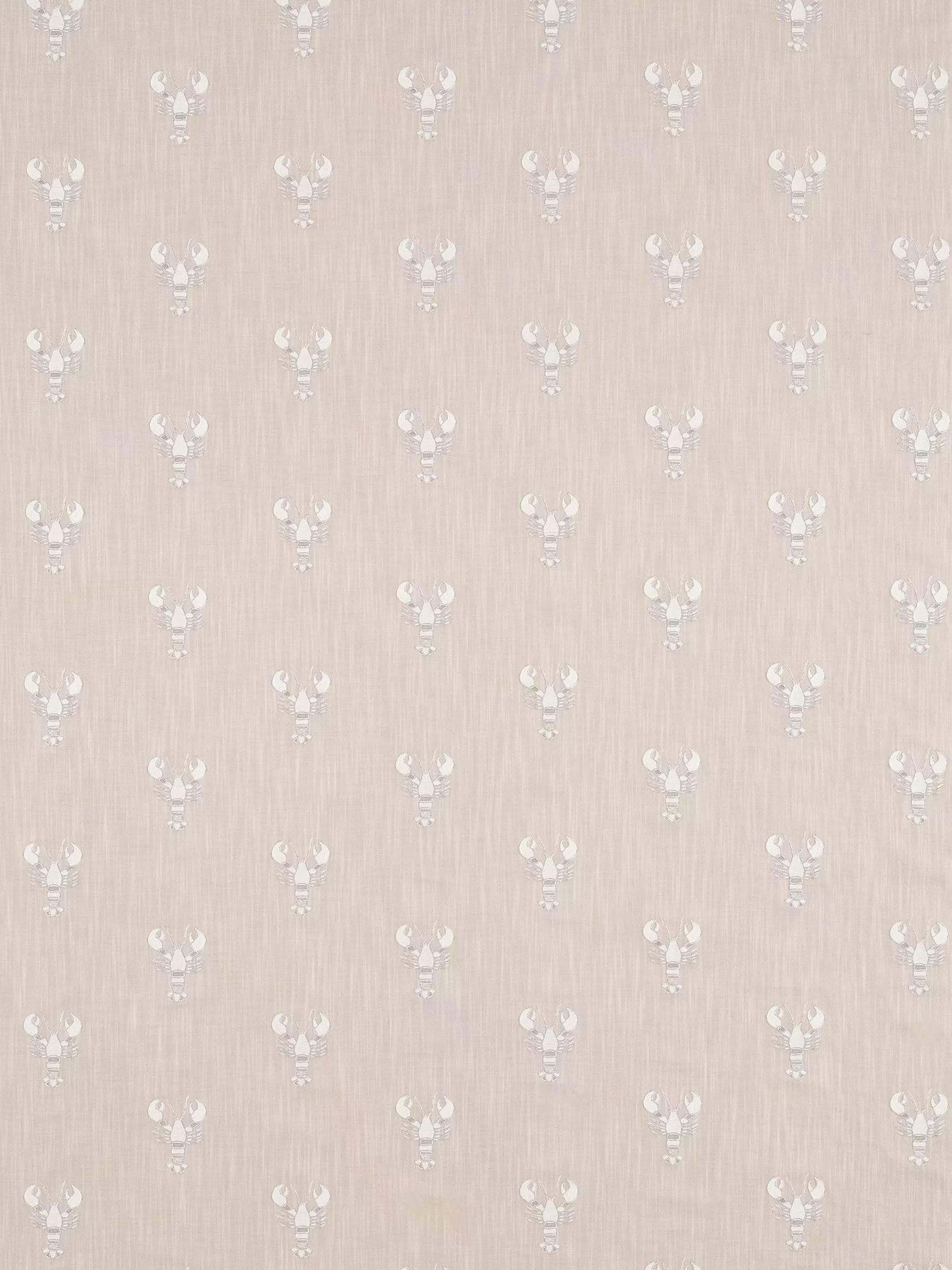 Sanderson Cromer furnishing fabric with lobster embroidery, UK version