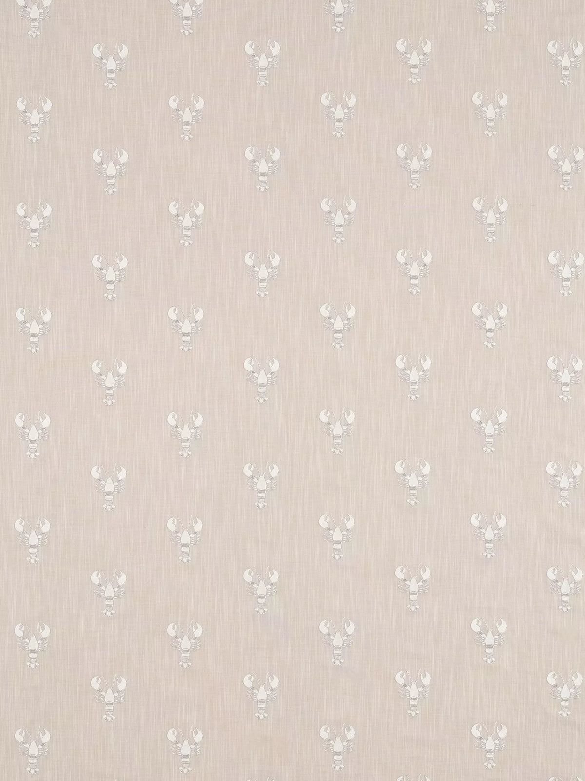 Sanderson Cromer furnishing fabric with lobster embroidery, UK version