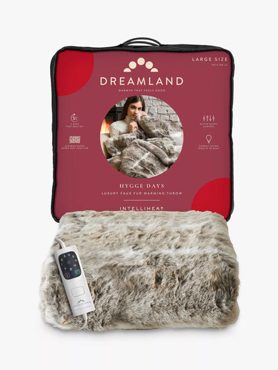 John Lewis Heated Faux Fur Throw with Intelliheat Technology and Auto-Shut Off- Buy online at McGrocer