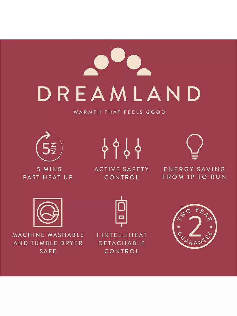 Dreamland heated faux fur throw with auto-shut off - British product