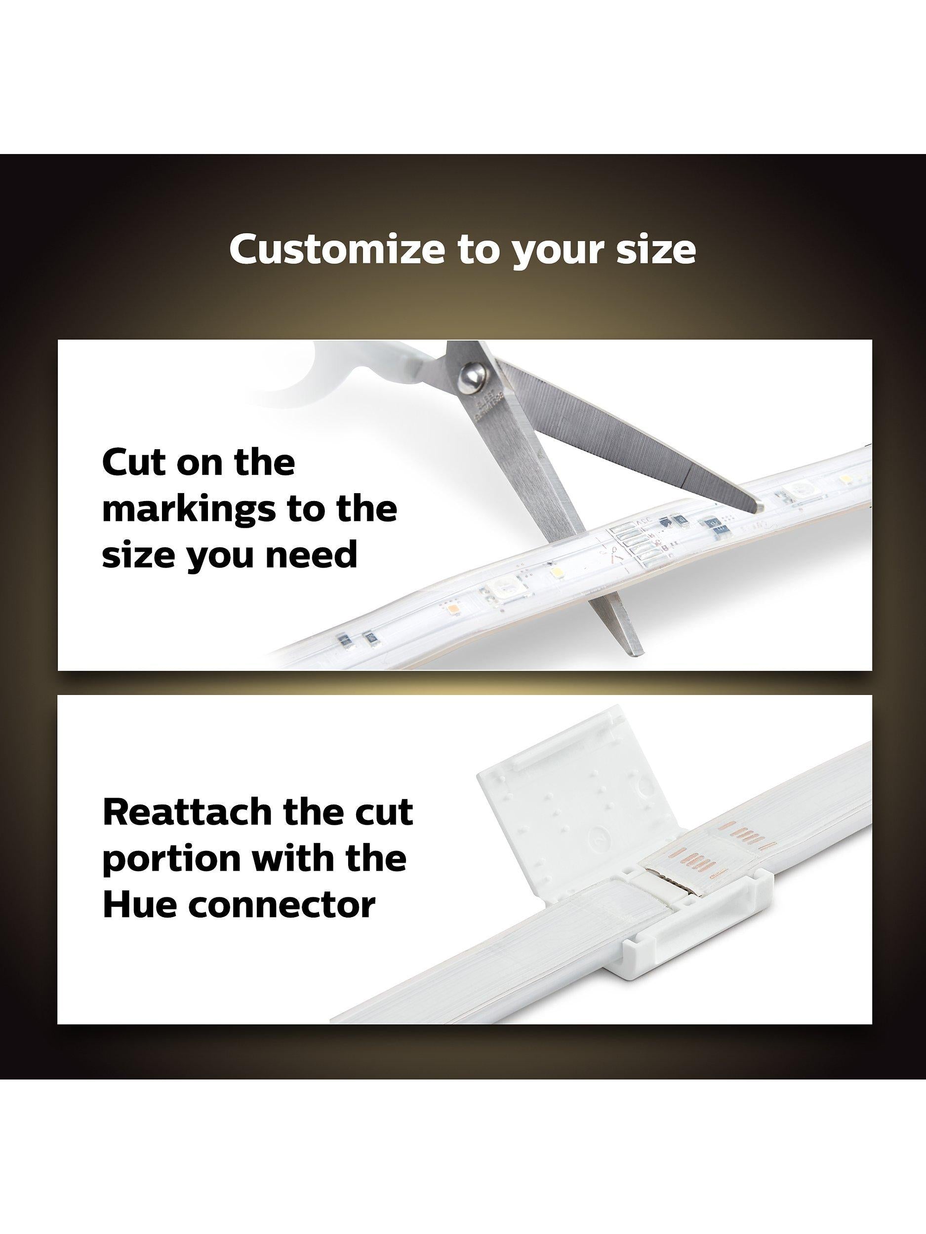 Philips Hue colour changing LED lightstrip 2m plus 1m extension (British brand)