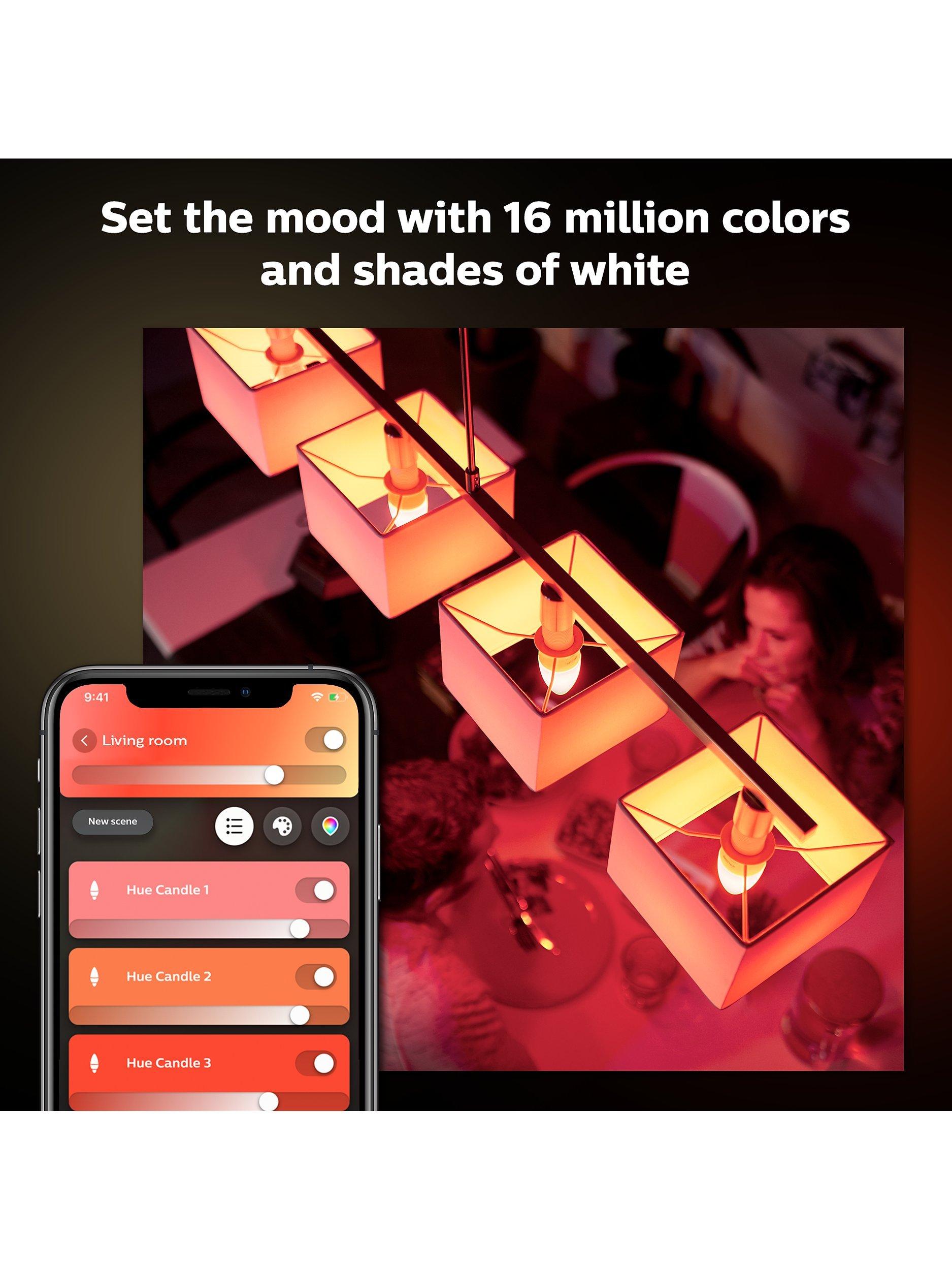 Philips Hue smart colour changing LED bulb candle E14 2-pack, imported from the UK