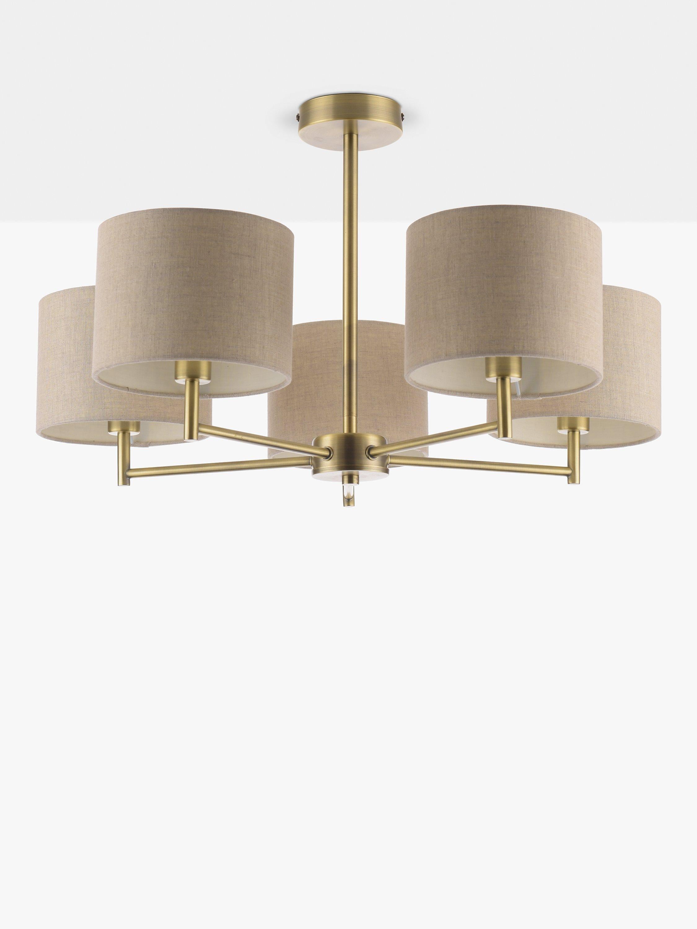 John Lewis Blakely ceiling light with linen shades, imported from the UK