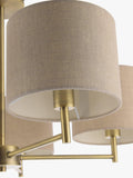 John Lewis Blakely ceiling light with linen shades, imported from the UK