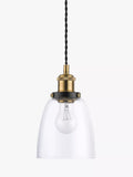 John Lewis ceiling light clear brass H14x14cm, imported from the UK