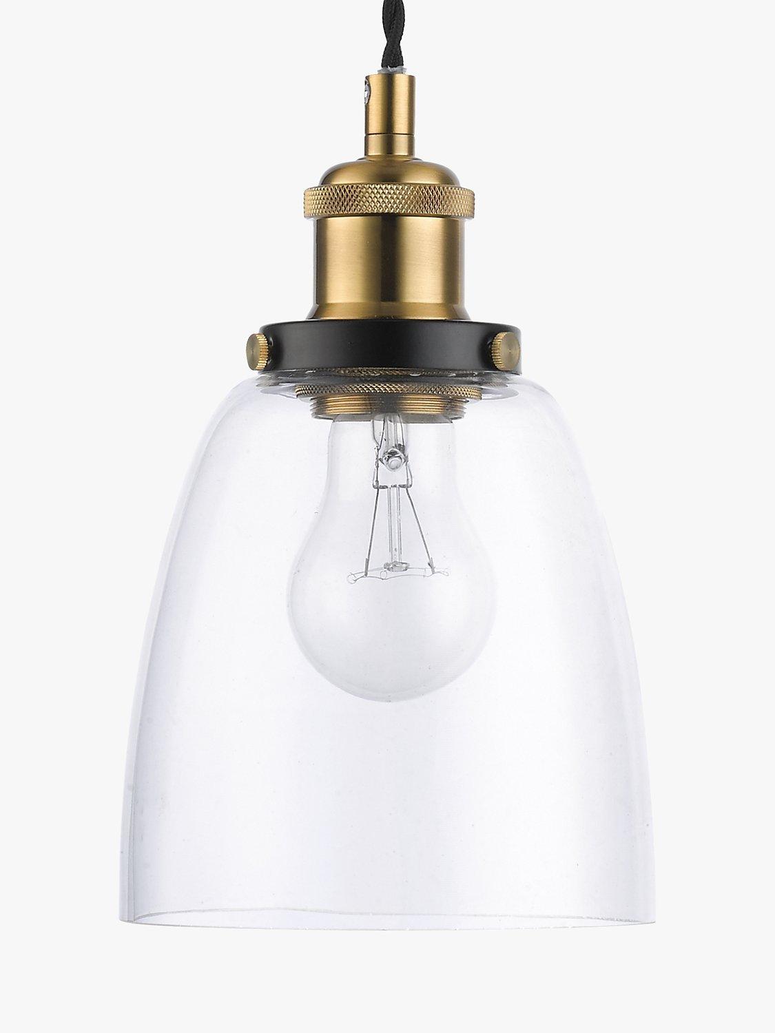 John Lewis ceiling light clear brass H14x14cm, imported from the UK