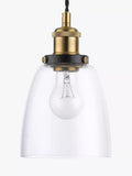 John Lewis ceiling light clear brass H14x14cm, imported from the UK