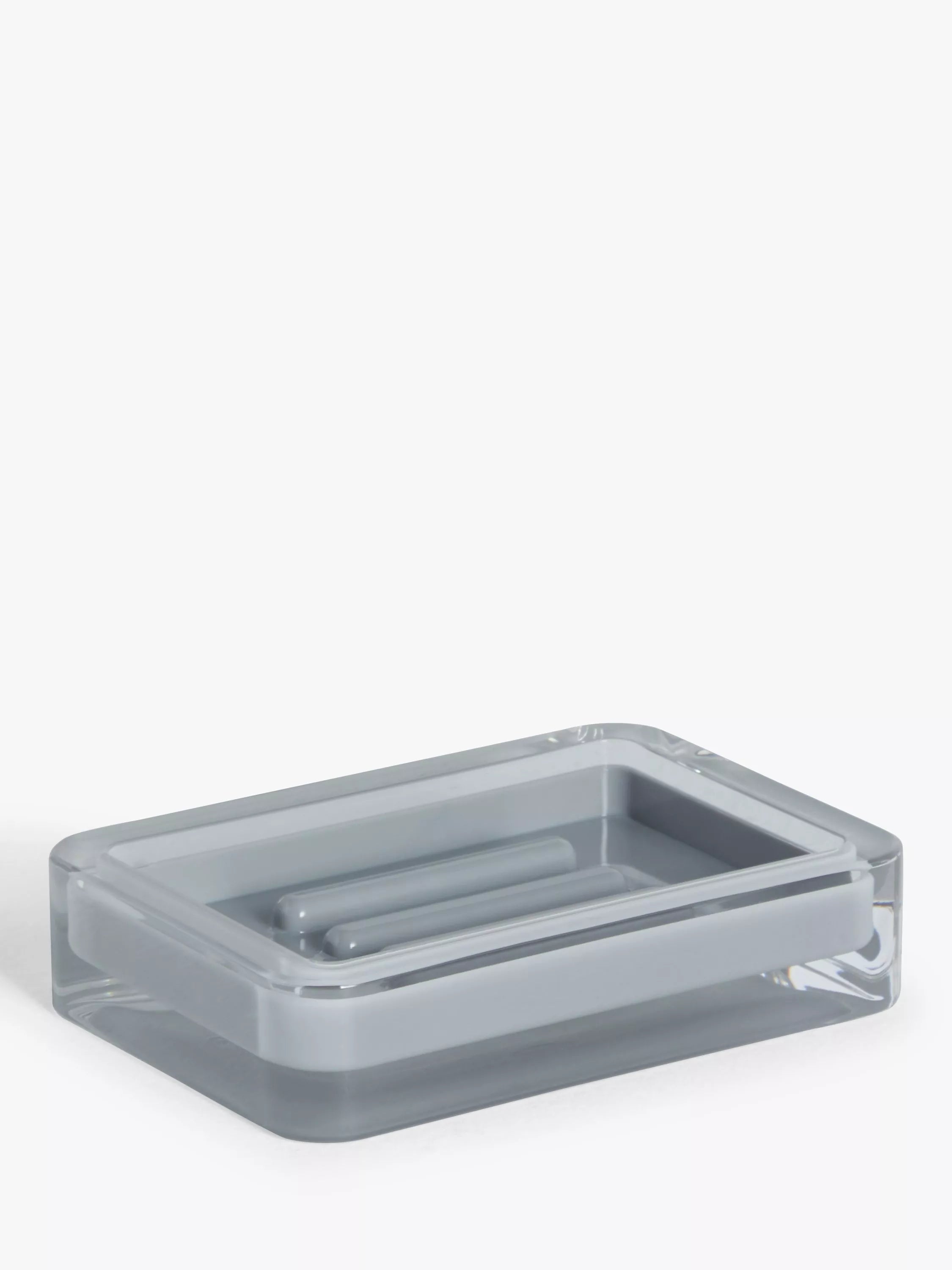 John Lewis Block Stripe Soap Dish - Dusty Green