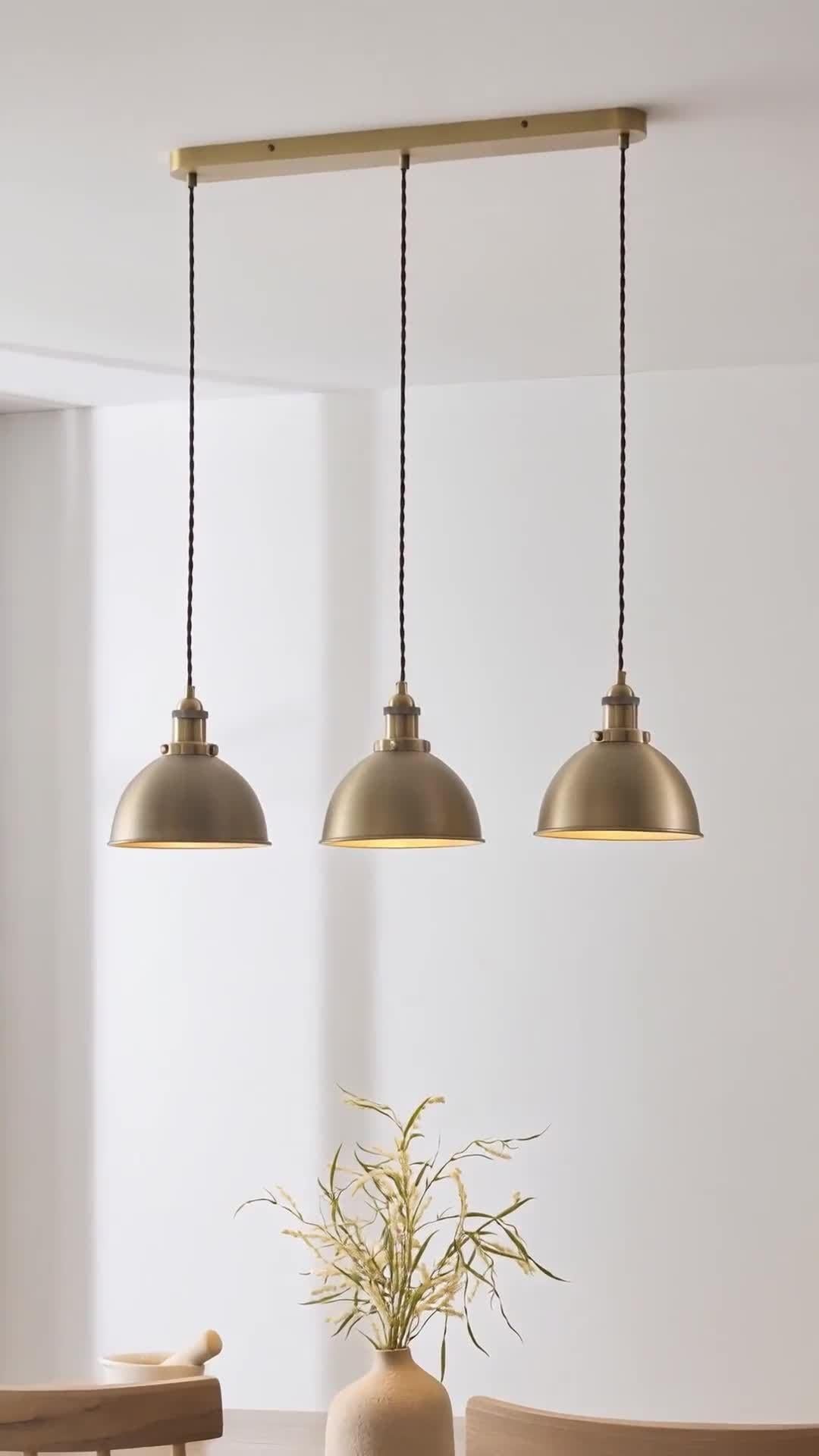 John Lewis Baldwin 3 pendant ceiling light with metallic finish - British product
