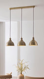 John Lewis Baldwin 3 pendant ceiling light with metallic finish - British product