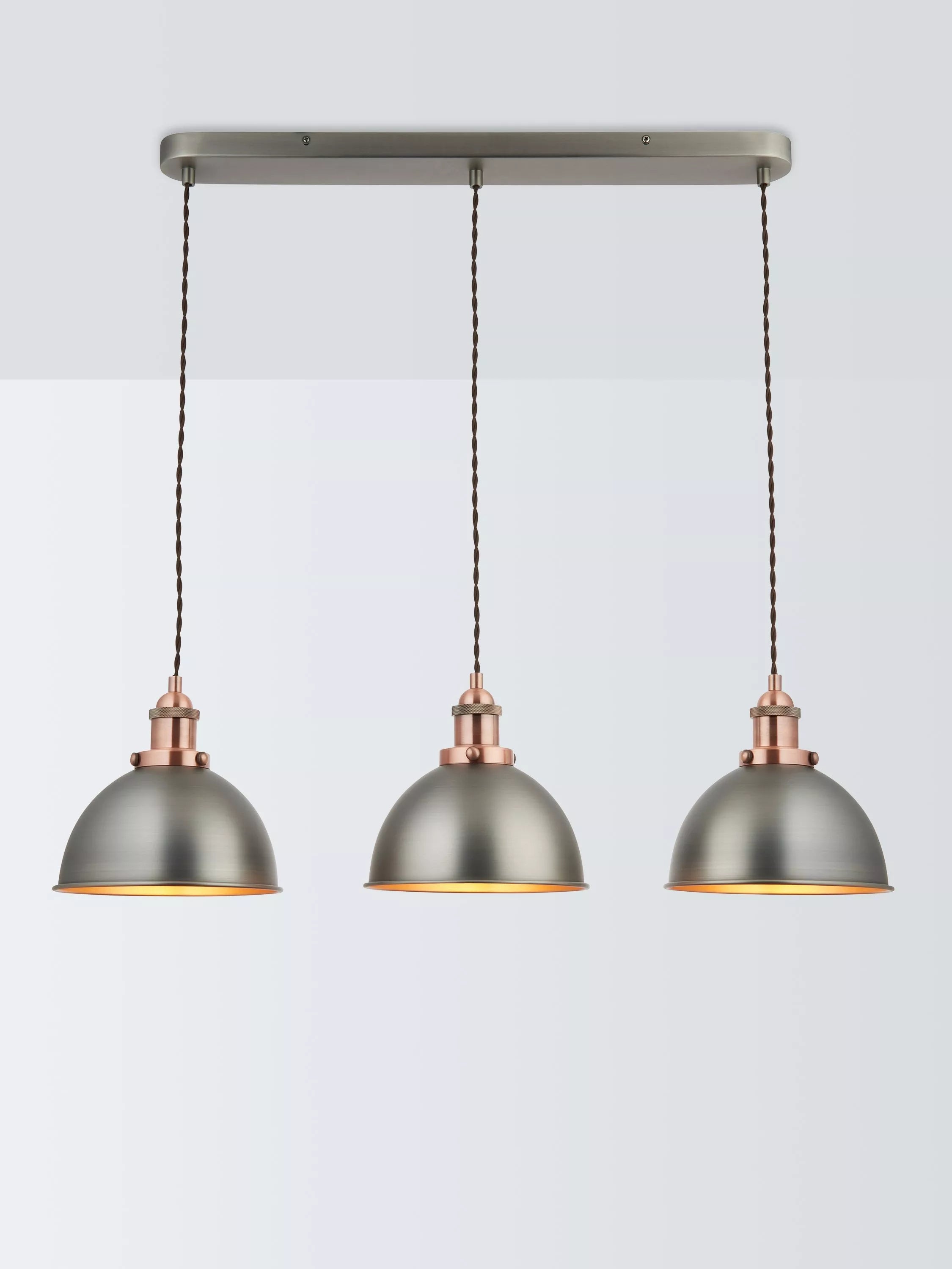 John Lewis Baldwin 3 Pendant Over Diner Ceiling Light