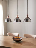 John Lewis Baldwin 3 pendant ceiling light with metallic finish - British product