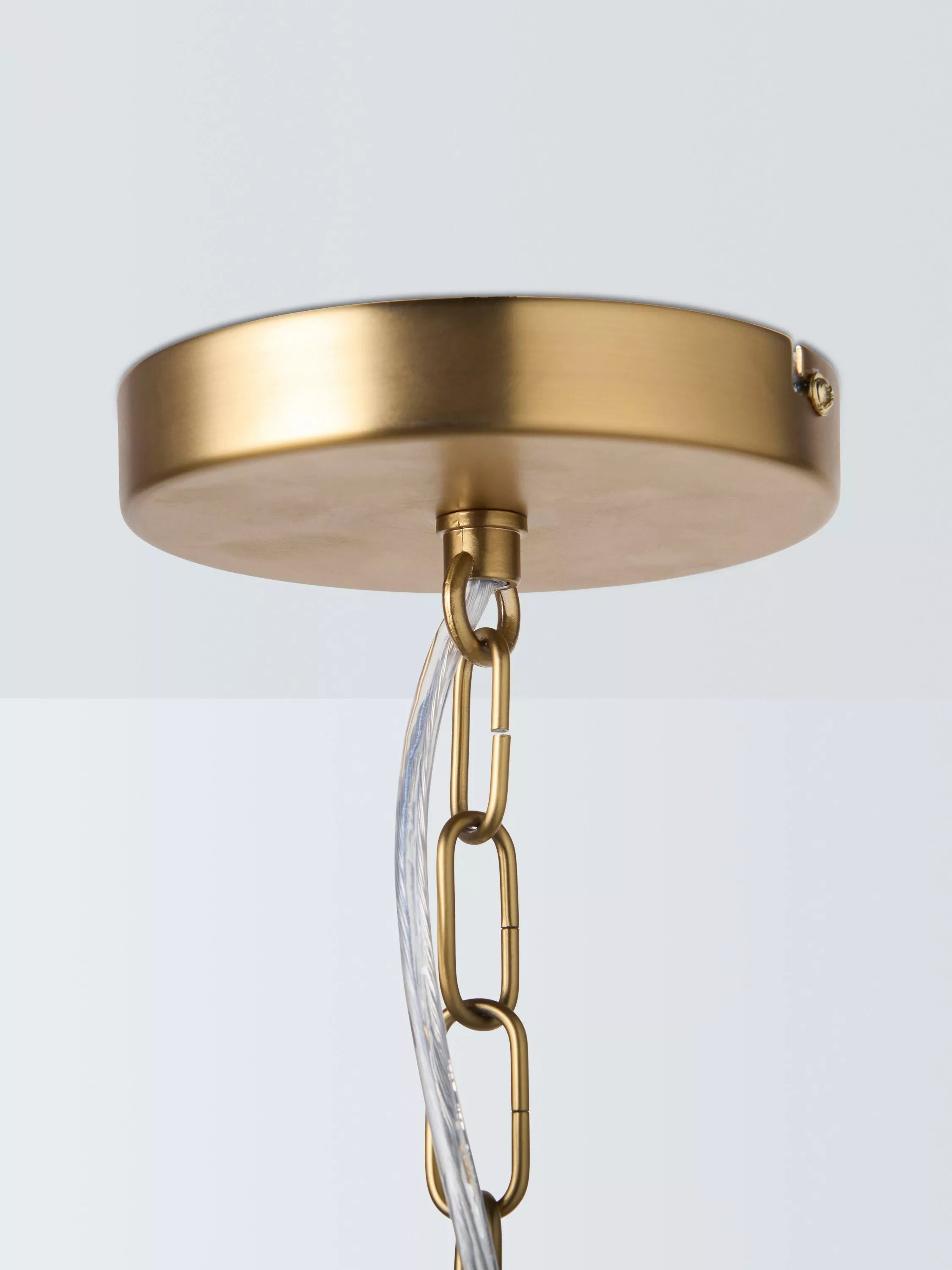 John Lewis glass lantern ceiling light clear antique brass, UK version