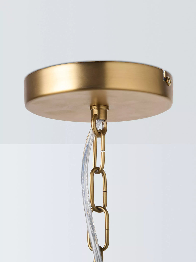 John Lewis glass lantern ceiling light clear antique brass, UK version