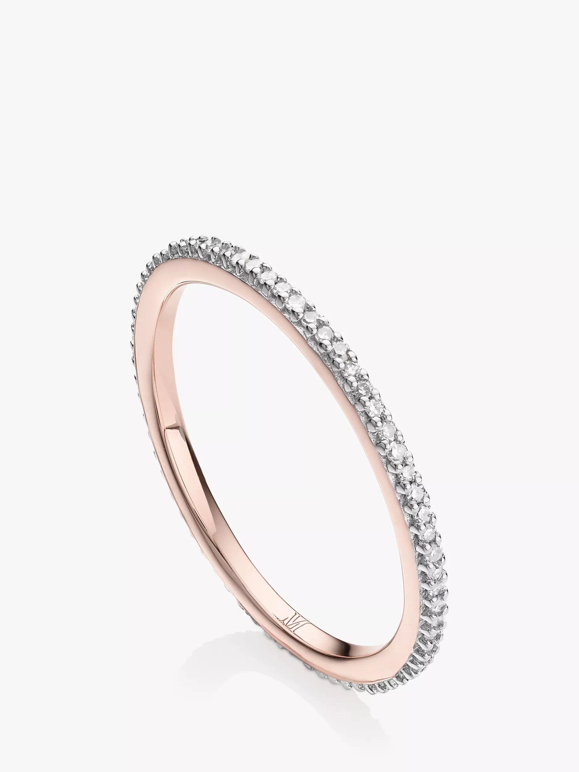 Monica Vinader skinny diamond ring in rose gold, UK version