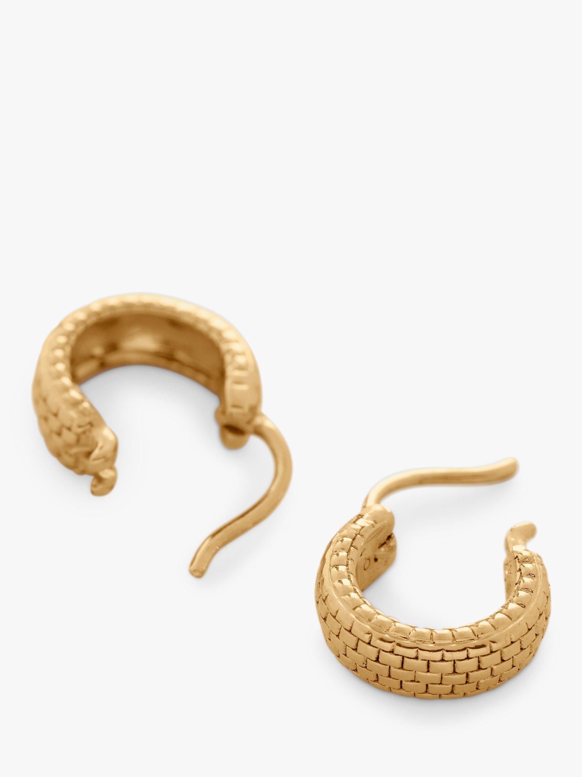 Monica Vinader textured huggie hoop earrings 1.1cm diameter - British product