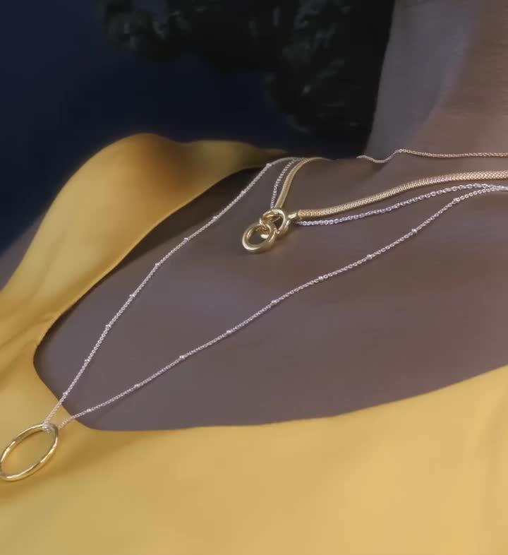 Monica Vinader beaded chain necklace in sterling silver 70cm - British product