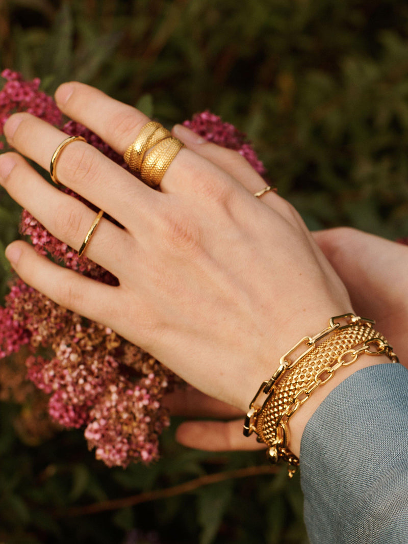 Monica Vinader cross ring gold plated vermeil, UK version
