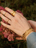 Monica Vinader cross ring gold plated vermeil, UK version
