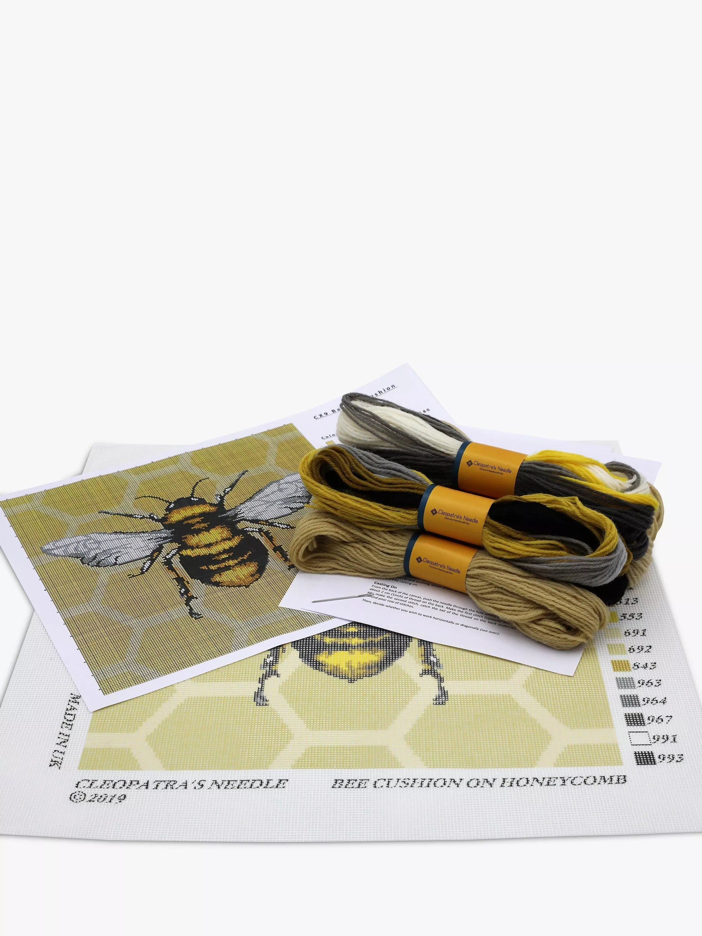 Cleopatra's Needle bee cushion tapestry kit (British brand)