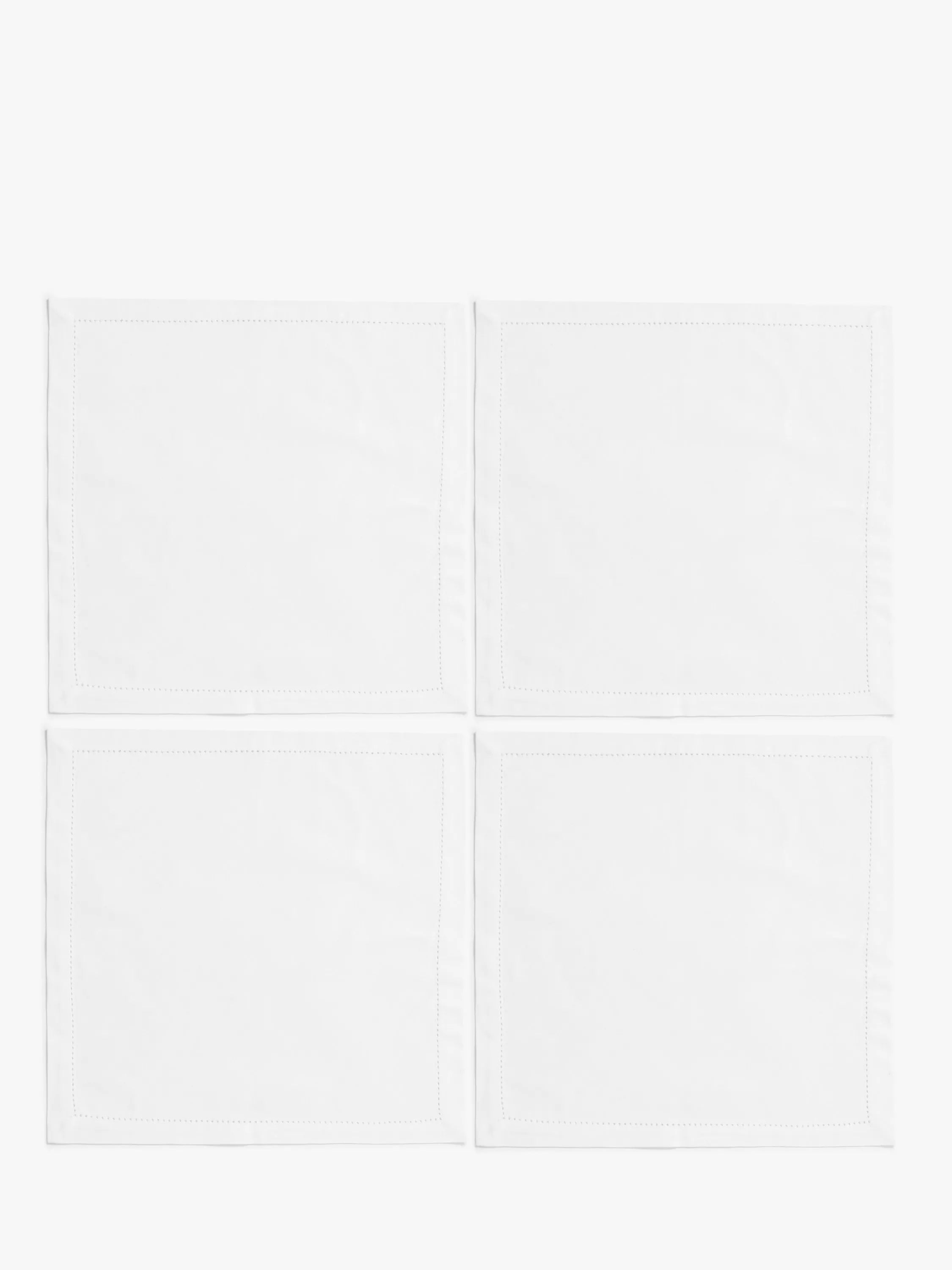 John Lewis Hem Stitch napkins white set of 4 (British brand)