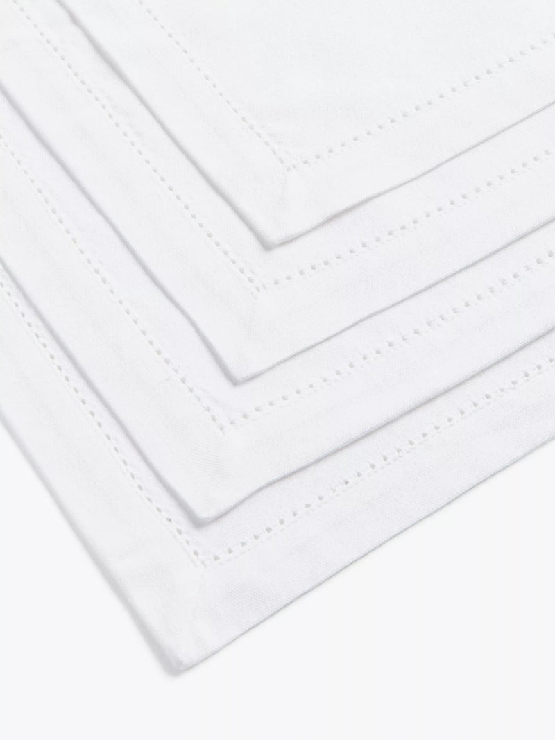 John Lewis Hem Stitch napkins white set of 4 (British brand)