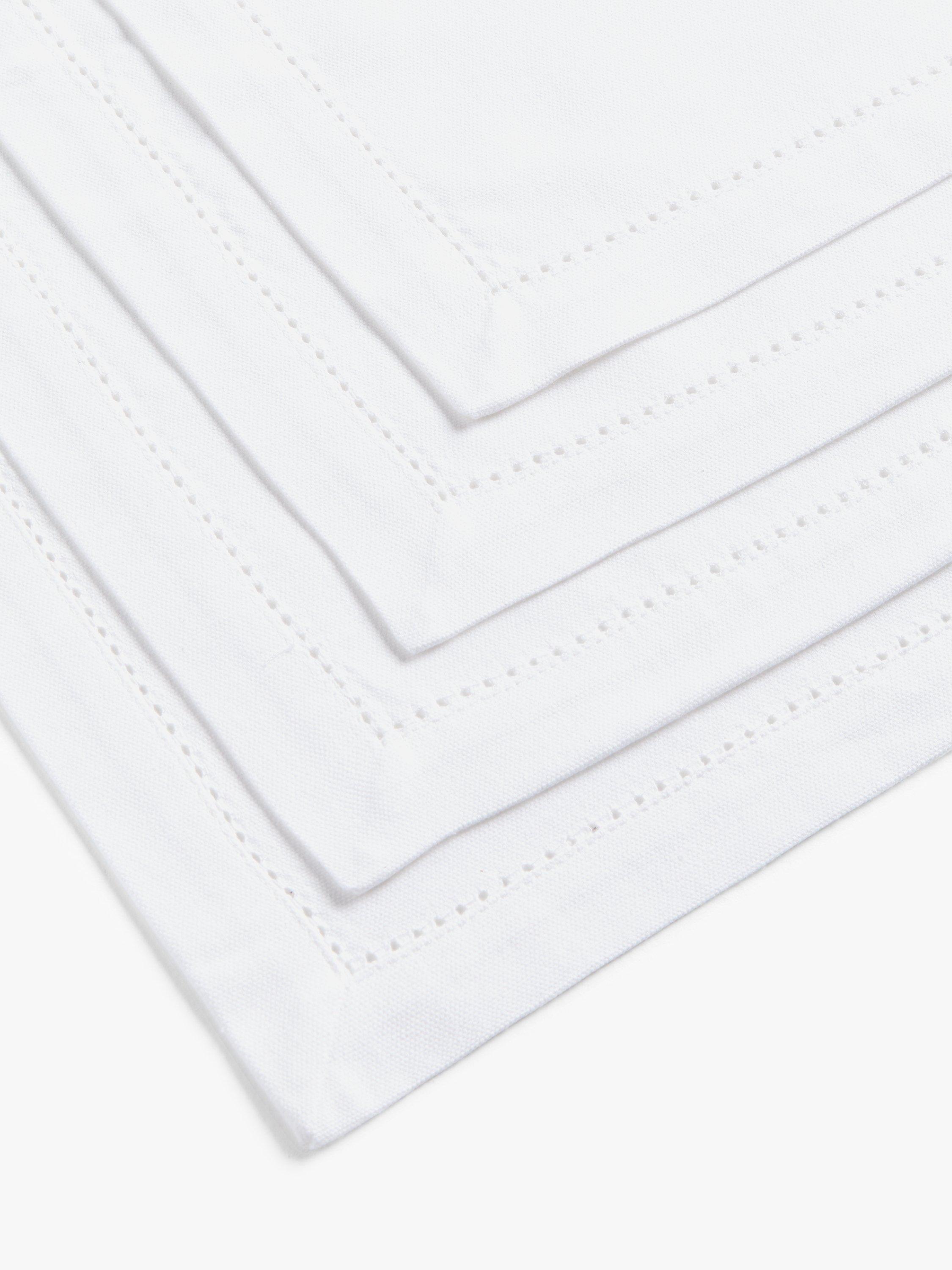 John Lewis Hem Stitch napkins white set of 4 (British brand)