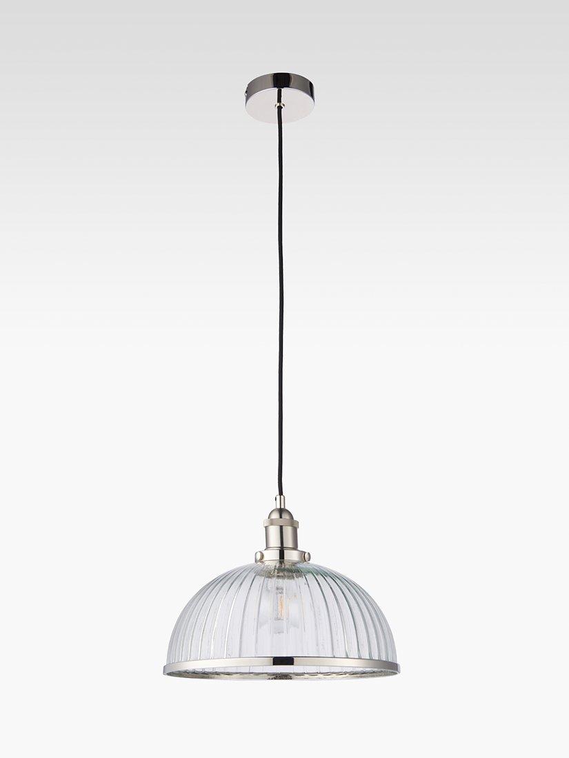 Bay Lighting pendant ceiling light clear glass nickel trim - British product