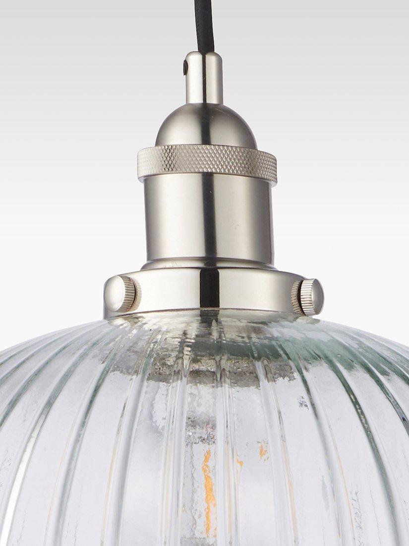 Bay Lighting pendant ceiling light clear glass nickel trim - British product