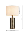 Bay Lighting Grace touch table lamp glass base fabric shade 57cm, imported from the UK