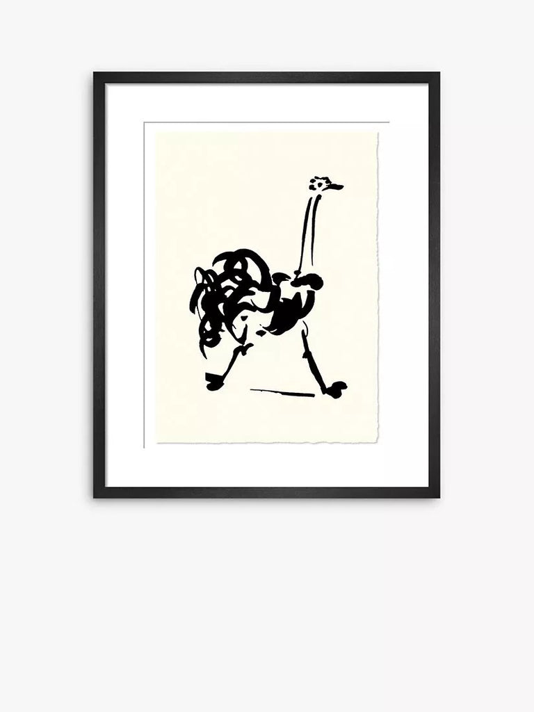 John Lewis Pablo Picasso 'Autruche' Ostrich Framed Print, 47 x 37cm, Black/White