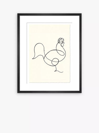 John Lewis John Lewis Pablo Picasso 'Coq' Rooster Sketch Framed Print, 47 x 37cm, Black/White