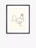 John Lewis Pablo Picasso 'Coq' Rooster Sketch Framed Print, 47 x 37cm, Black/White