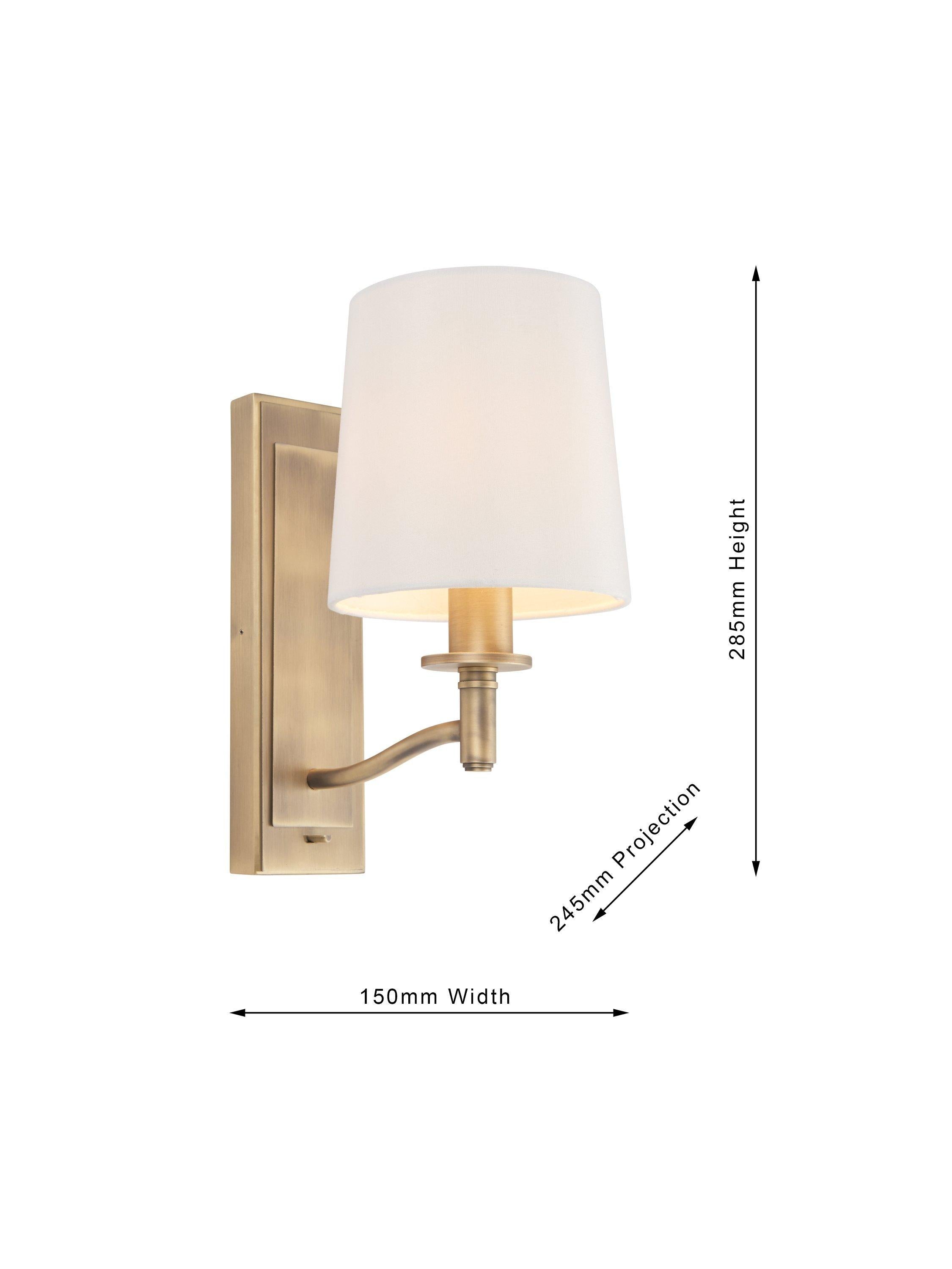 Bay Lighting Eleanor wall light antique brass - British product