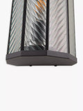 John Lewis herringbone glass outdoor wall light clear black, imported from the UK