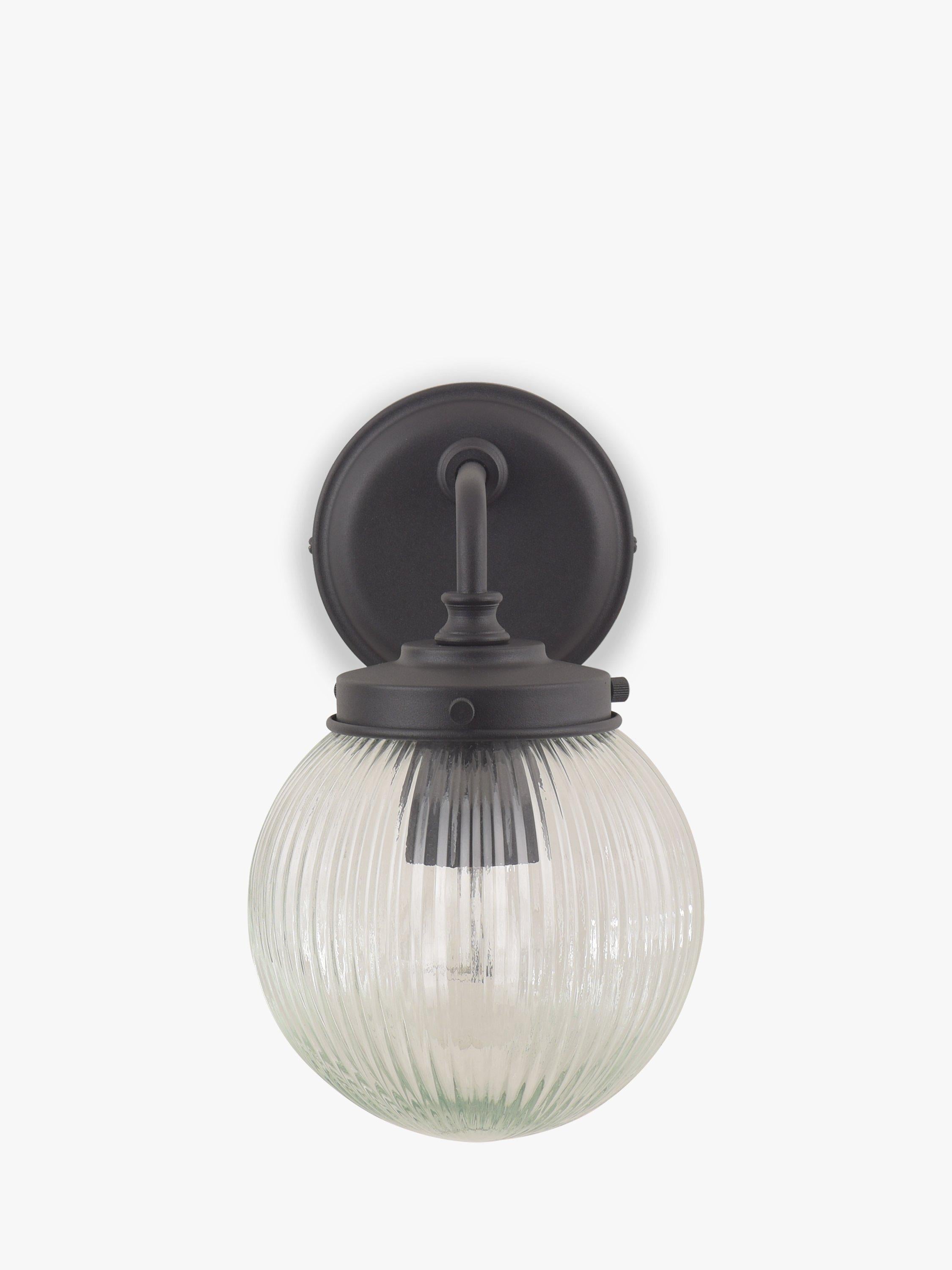 John Lewis vintage globe outdoor wall light clear black, imported from the UK