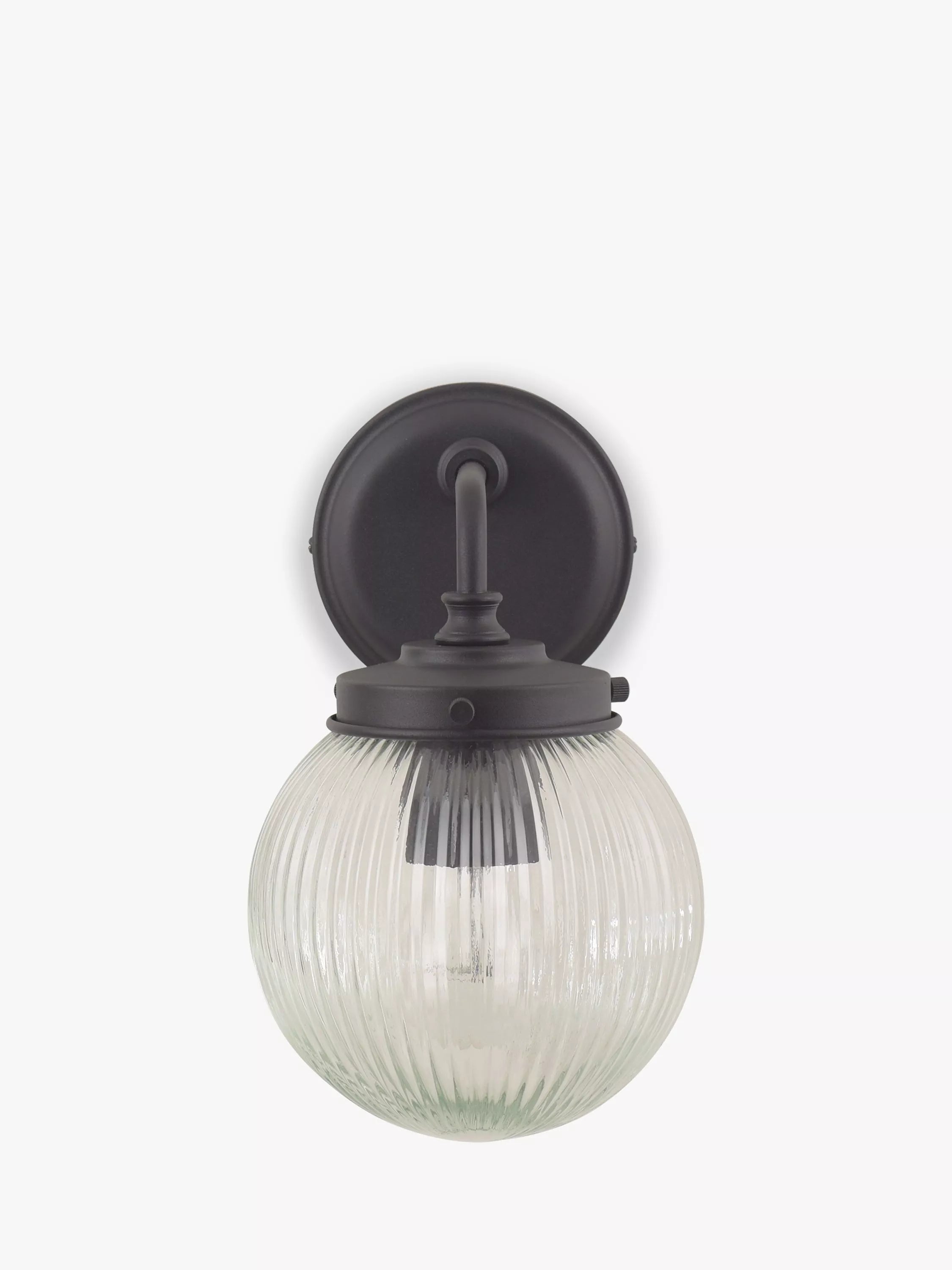 John Lewis vintage globe outdoor wall light clear black, imported from the UK