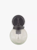 John Lewis vintage globe outdoor wall light clear black, imported from the UK