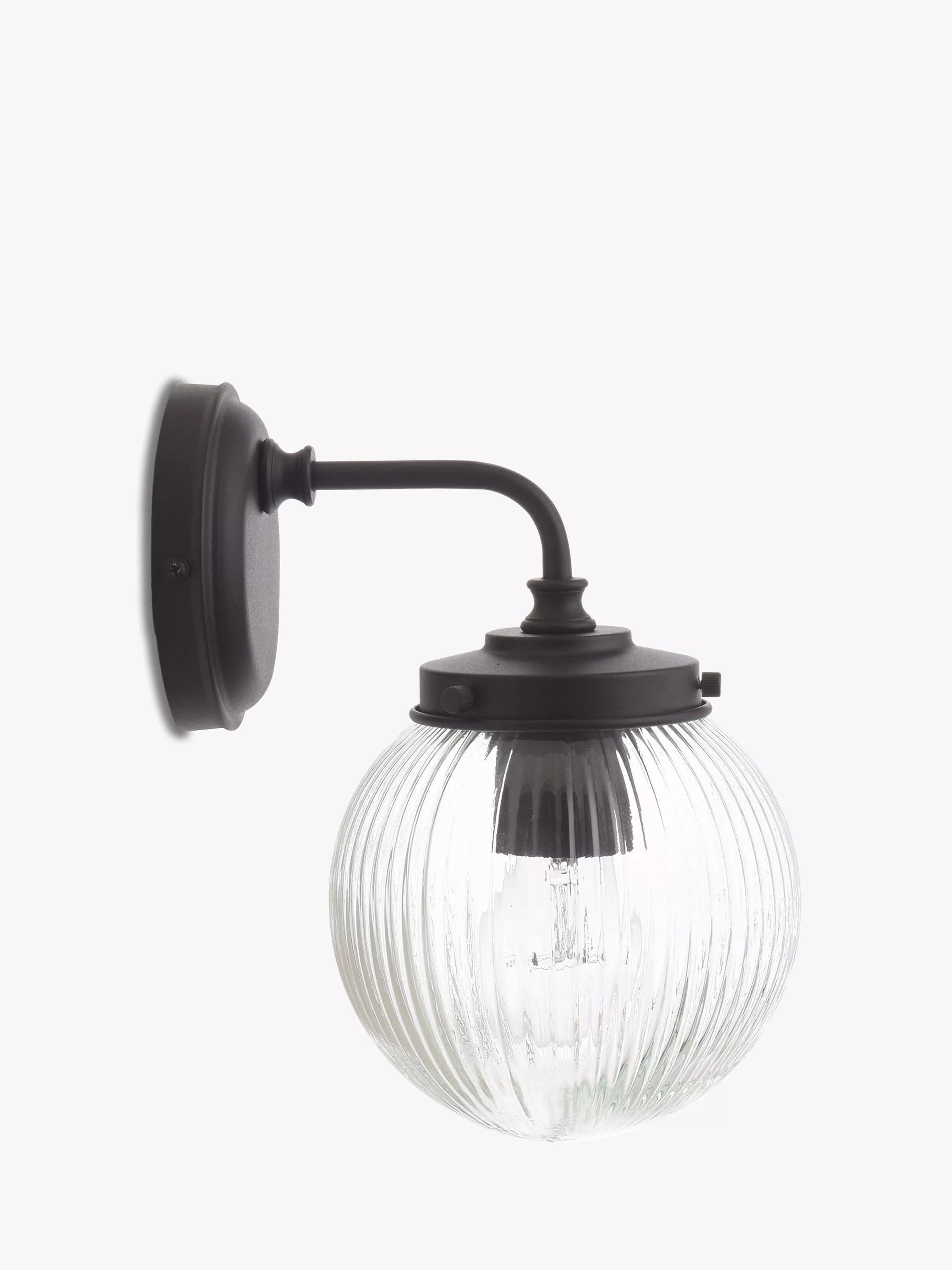 John Lewis vintage globe outdoor wall light clear black, imported from the UK