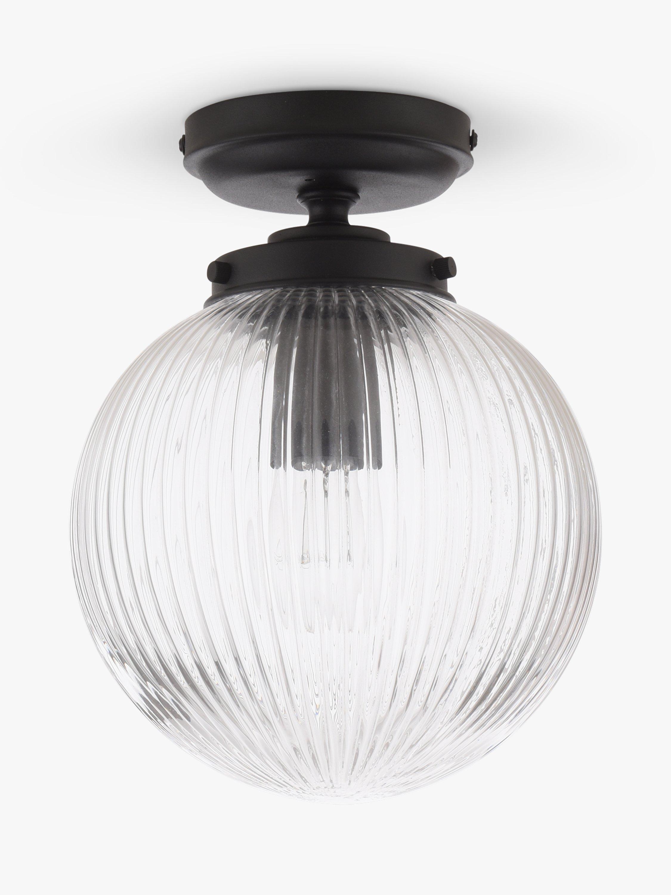 John Lewis vintage globe flush outdoor light in clear and black (British brand)