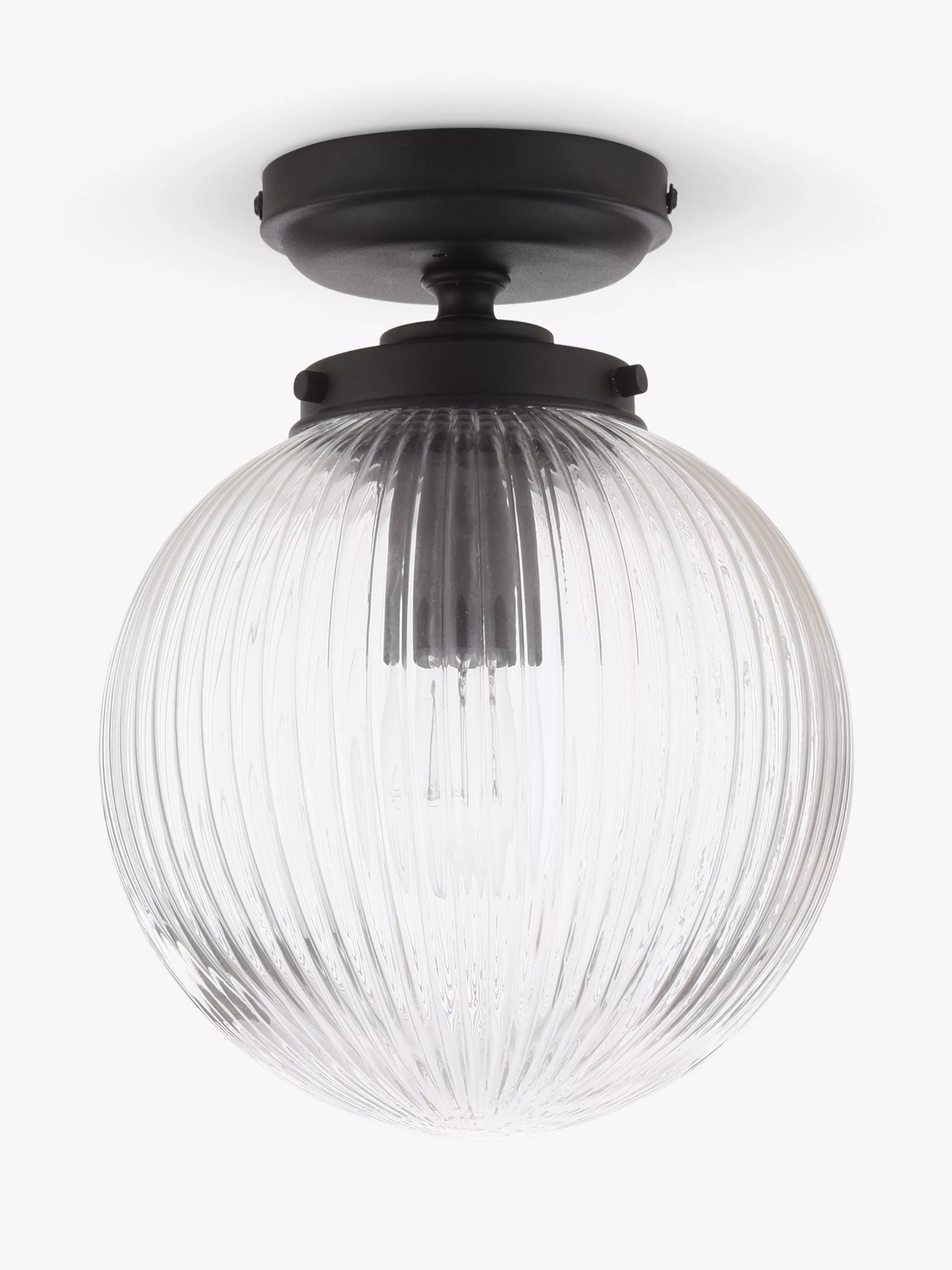 John Lewis vintage globe flush outdoor light in clear and black (British brand)