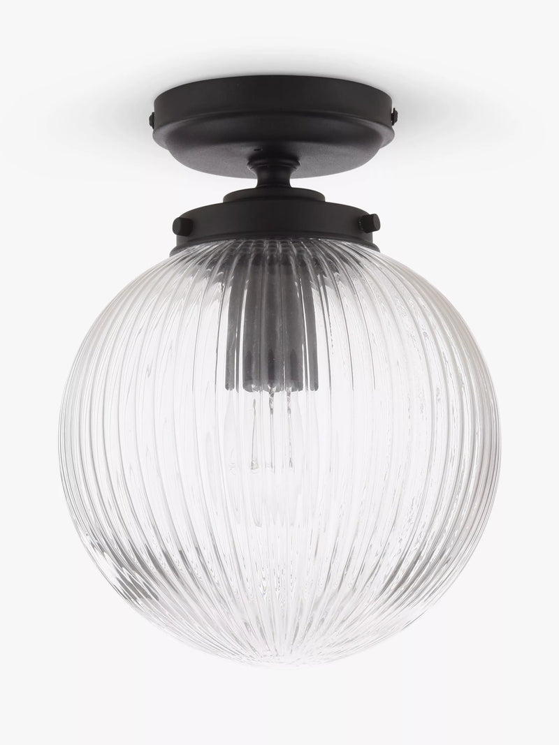 John Lewis vintage globe flush outdoor light in clear and black (British brand)
