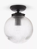 John Lewis vintage globe flush outdoor light in clear and black (British brand)