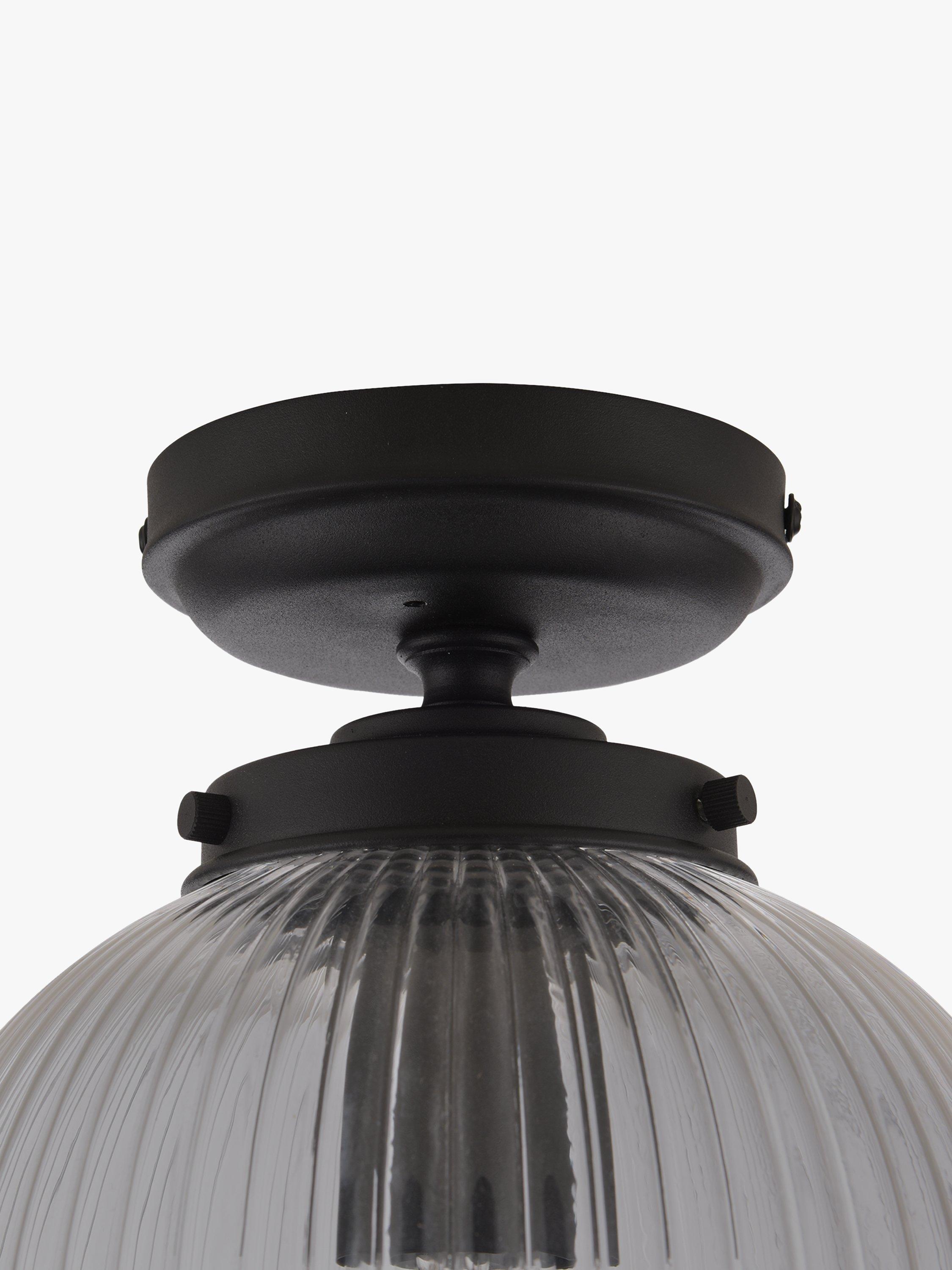 John Lewis vintage globe flush outdoor light in clear and black (British brand)