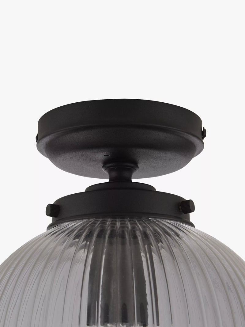 John Lewis vintage globe flush outdoor light in clear and black (British brand)