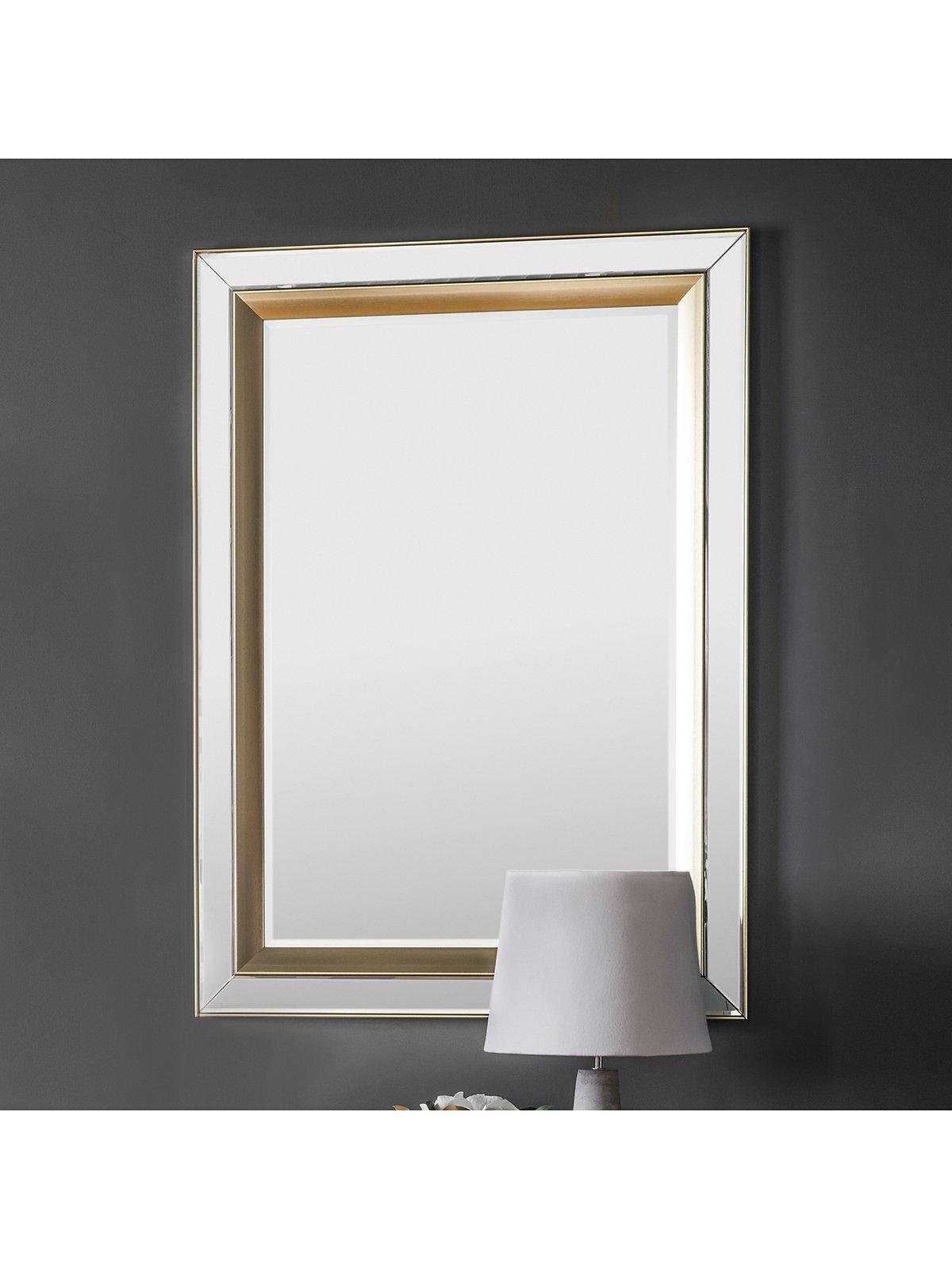 Gallery Direct gold rectangular wall mirror 109.5x79cm (British brand)