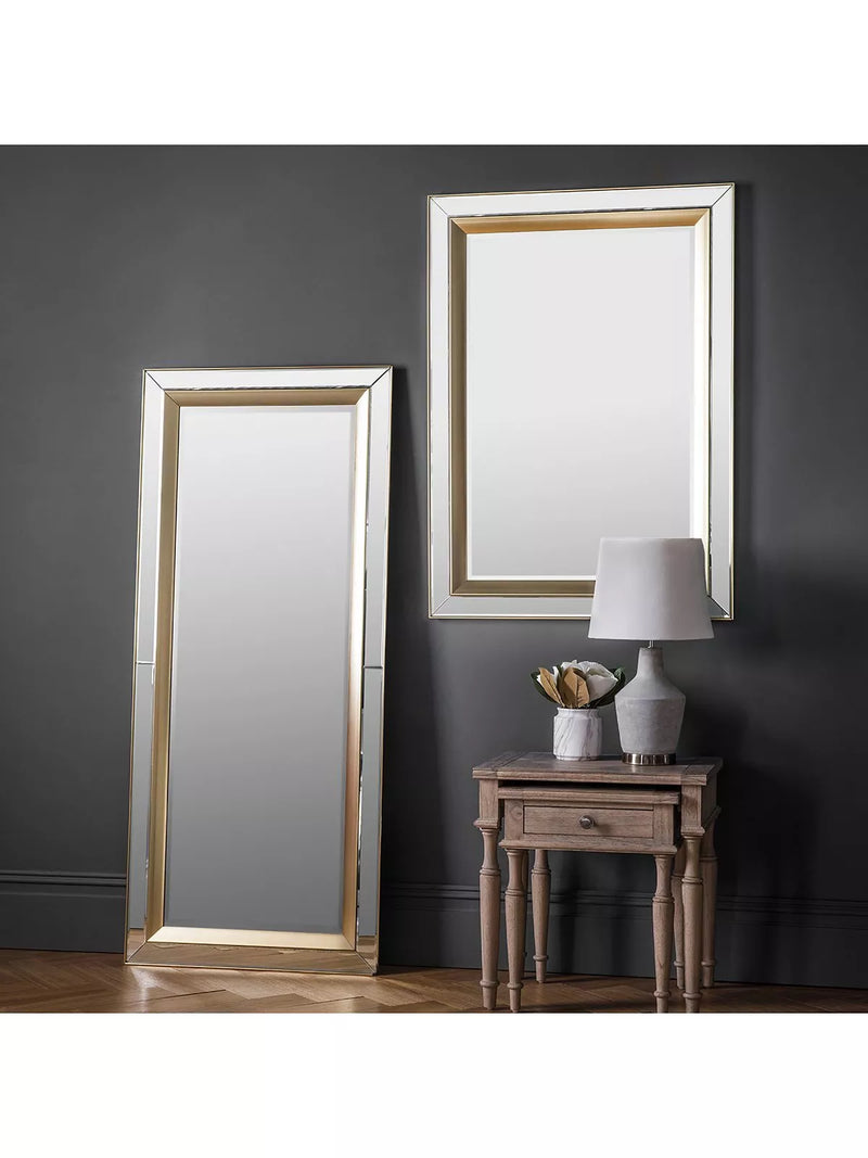 Gallery Direct gold rectangular wall mirror 109.5x79cm (British brand)