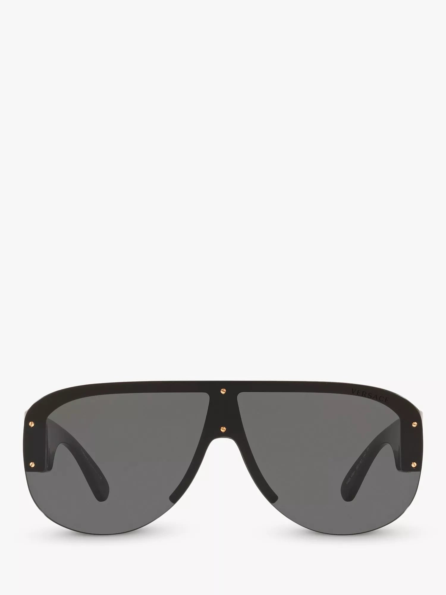 Versace women's irregular sunglasses in black/grey polyamide, imported from the UK