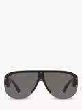 Versace women's irregular sunglasses in black/grey polyamide, imported from the UK